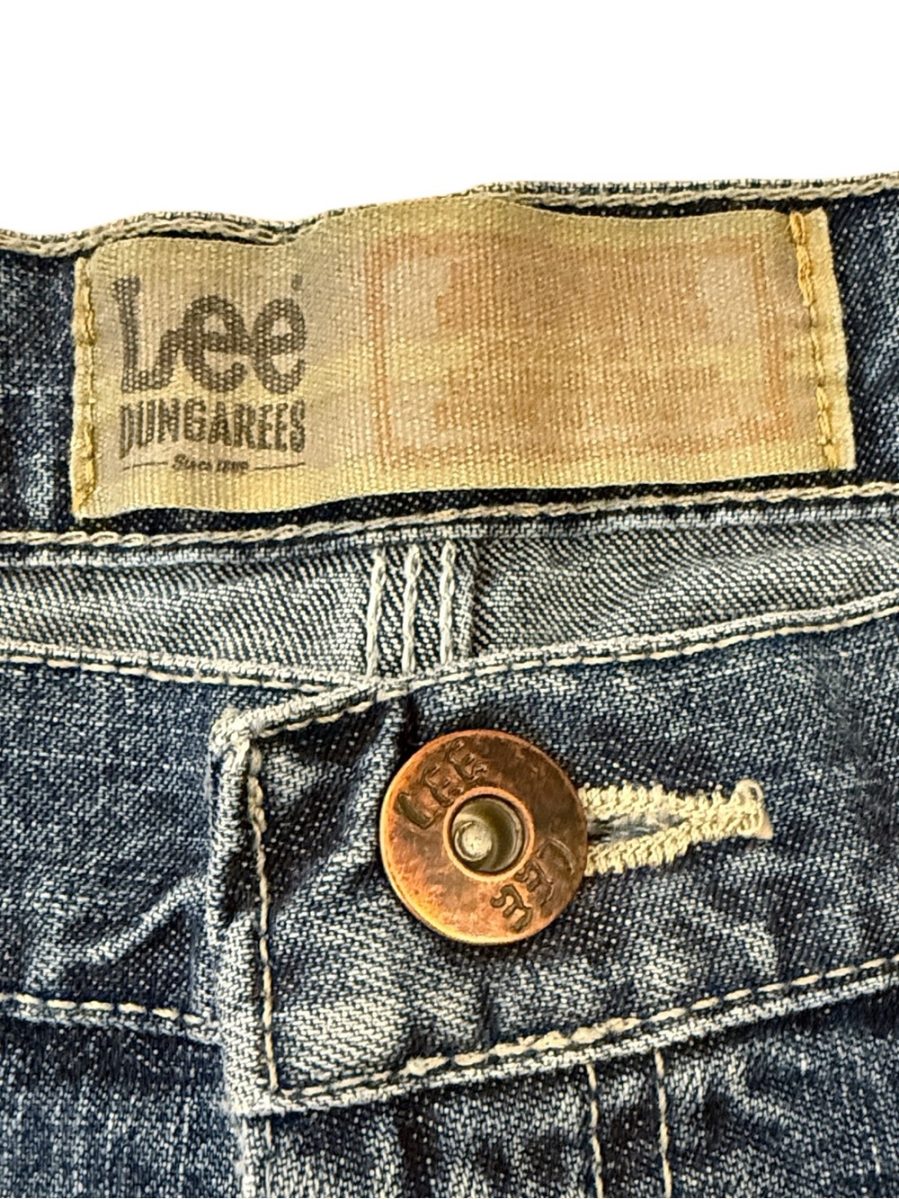 Lee Dungarees Carpenter Jean Shorts 38L Y2K Baggy Skater Fits 36x12 Medium Blue - Picture 4 of 15